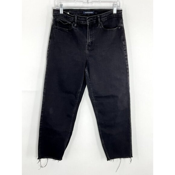 Calvin Klein Jeans Men 30x25 Black Cropped Raw‎ Hem Cotton Stretch Denim - Picture 1 of 12